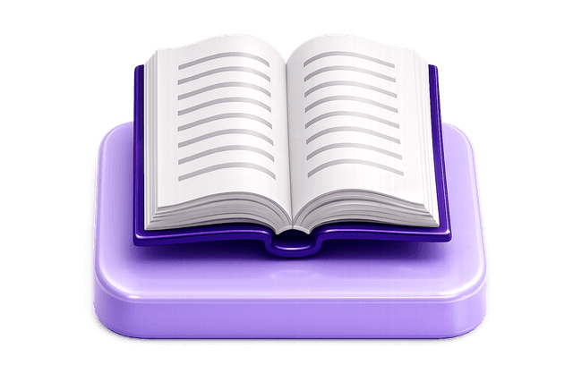 Open book on a purple tile
